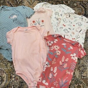 Six 18 month old summer onesies